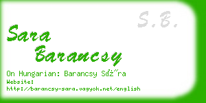 sara barancsy business card